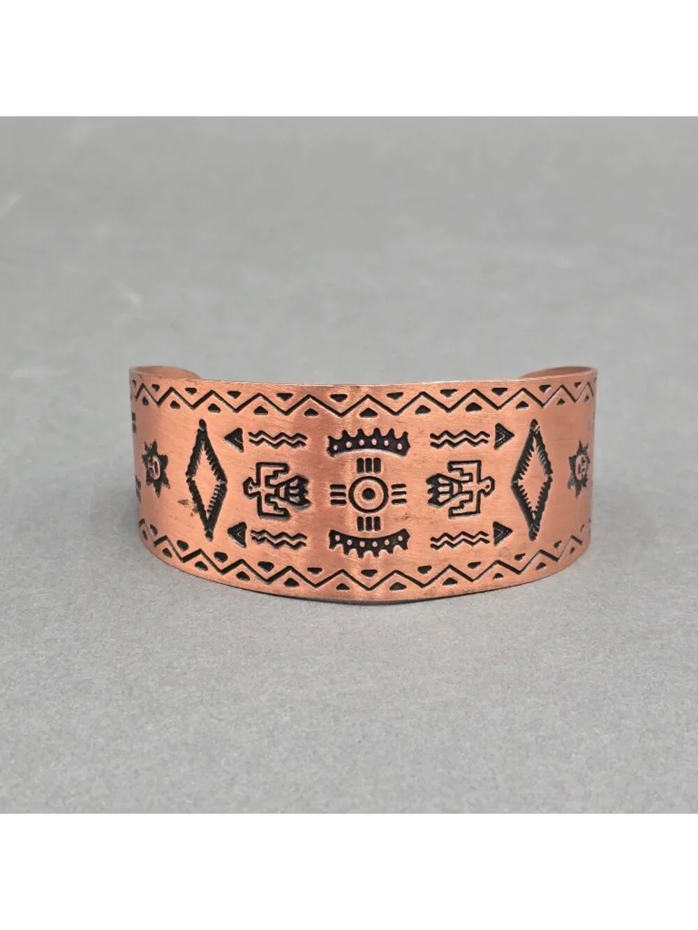 VTG Wheeler Copper Storyteller Cuff Bracelet 7" Fred Harvey Era Style Southwest - Picture 1 of 9